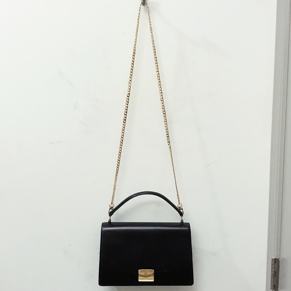 Mark Cross Black Leather Minimal Chic Top Handle Classic Leather Bag - Picture 2 of 8